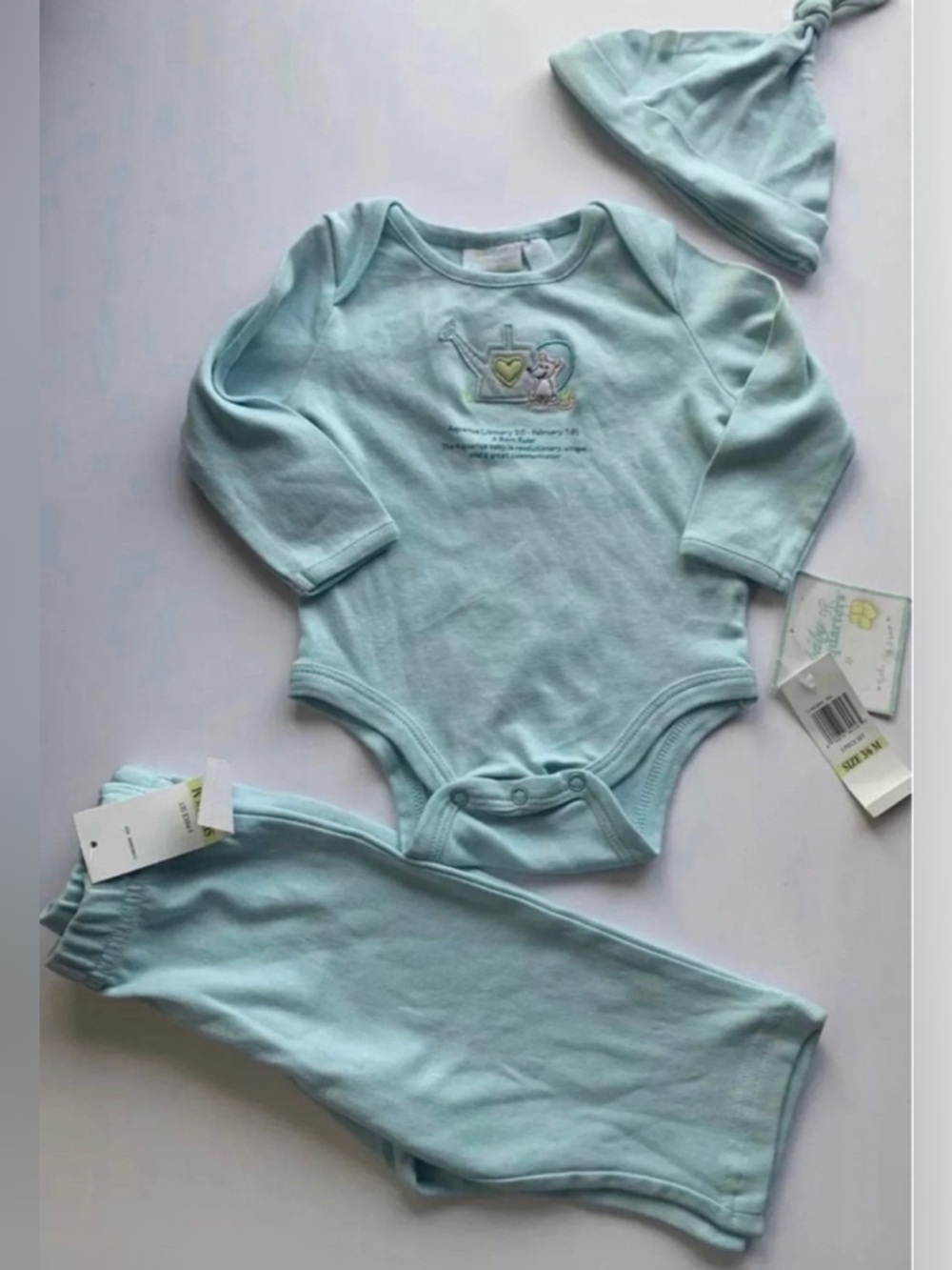 Aquarius Horoscope sign Baby 3-6 months  3 pc outfit set - NEW